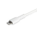 StarTech RUSBCLTMM2MW 6 foot/2m Durable White USB-C to Lightning Cable, Rugged