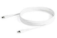 StarTech RUSBCLTMM2MW 6 foot/2m Durable White USB-C to Lightning Cable, Rugged