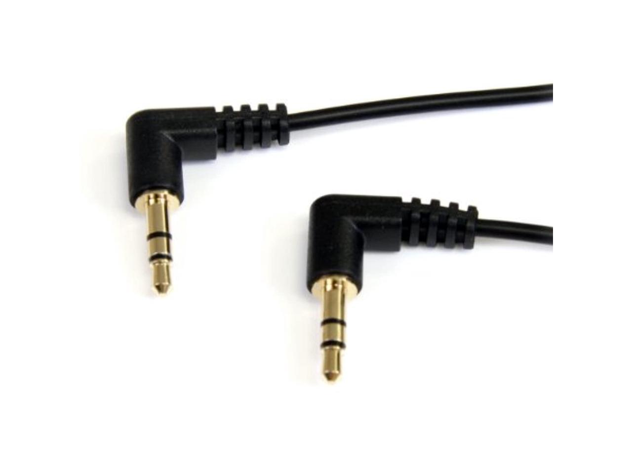 StarTech MU6MMS2RA 6 FT Slim 3.5mm Right Angle Male to Male Stereo Audio Cable