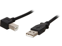 StarTech USBAB3ML 3 Meters USB 2.0 A to Left Angle B Male Male Black Alum Cable