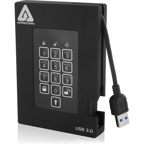 Apricorn A25-3PL256-2000F Aegis Padlock Fortress 2 TB Portable Hard Drive - 2.5"