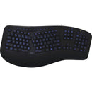 Adesso AKB-150EB Color Illuminated Ergonomic Keyboard - Cable Connectivity - USB