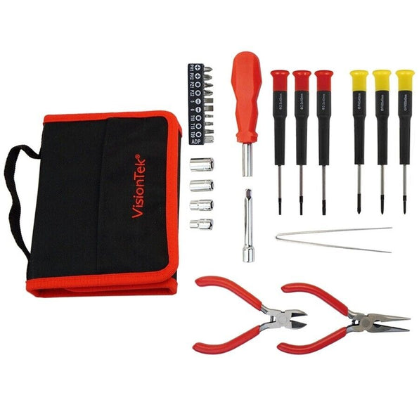 VisionTek 900670 26 Piece PC Toolkit Magnetic Coloered Rubber Coated Grip