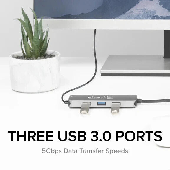 Plugable USBC-7IN1 USB-C Hub 7-in-1, Compatible with Mac, Windows, Chromebook,