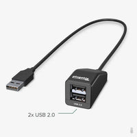 Plugable USB2-2PORT USB 2.0 2-Port High Speed Ultra Compact Hub Splitter