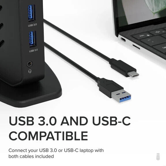 Plugable UD-3900Z USB 3.0 and USB-C Universal Laptop Docking Station for Windows