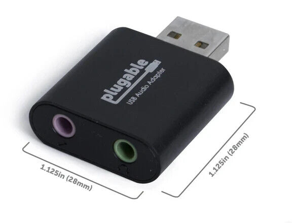 Plugable USB-AUDIO USB Audio Adapter with 3.5mm Speaker Headphone and Microphone