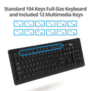 SIIG JK-US0U11-S1 Industrial Grade Washable & Dustproof USB Multimedia Keyboard