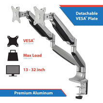 SIIG CE-MT2E12-S1 High Premium Aluminum Gas Spring Desk Mount - Dual Monitor