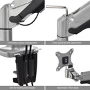 SIIG CE-MT2E12-S1 High Premium Aluminum Gas Spring Desk Mount - Dual Monitor