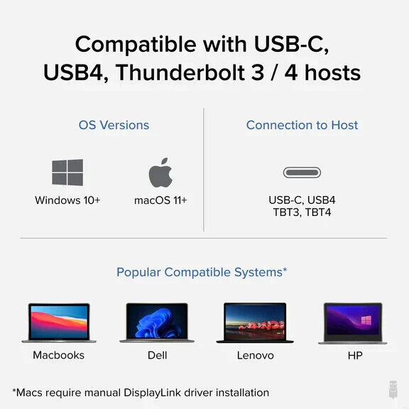 Plugable USBC-6950PDZ USB 3.0 or USB C to HDMI Adapter Extends to 4x Monitors,