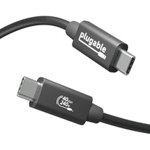 Plugable USB4-240W-1M USB4 Cable with 240W Charging, 3.3 Feet (1M), USB-IF