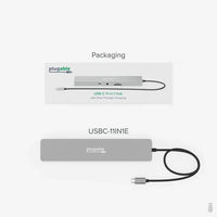 Plugable USBC-11IN1E 11-in-1 USB-C Hub 100W USB-C Pass-through, Laptop Docking