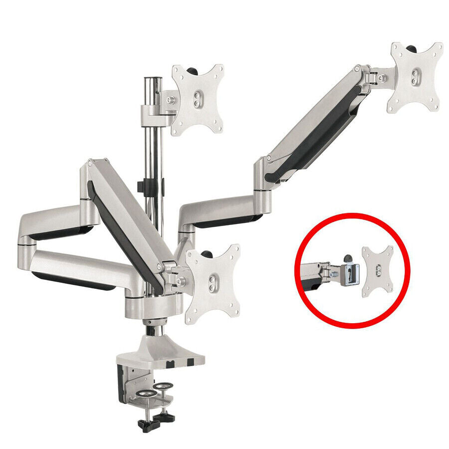 SIIG CE-MT3611-S1 Triple Monitor Aluminum Gas Spring Desk Mount
