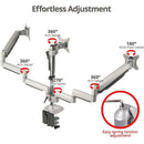 SIIG CE-MT3611-S1 Triple Monitor Aluminum Gas Spring Desk Mount