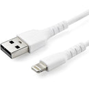 StarTech RUSBLTMM1M 3 foot/1m Durable White USB-A to Lightning Cable, Rugged