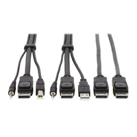 Tripp Lite P783-006-DP 3FT Dual DisplayPort KVM Cable Kit 4K USB 3.5 mm Audio