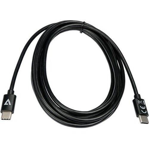 V7 V7USB4-80CM USB-C Male to USB-C Male Cable USB4 40 Gbps 5A 0.8m/2.6ft Black