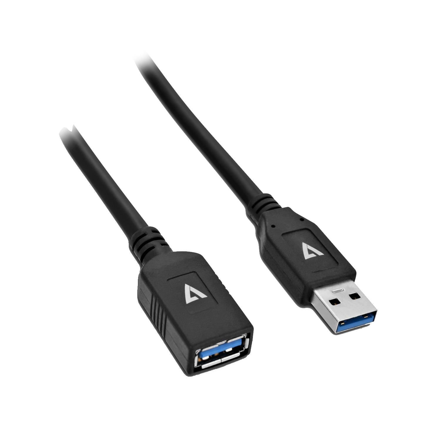 V7 V7U3.0EXT-2M-BLK-1E Black USB Extension Cable USB 3.0 A Female to USB 3.0 A