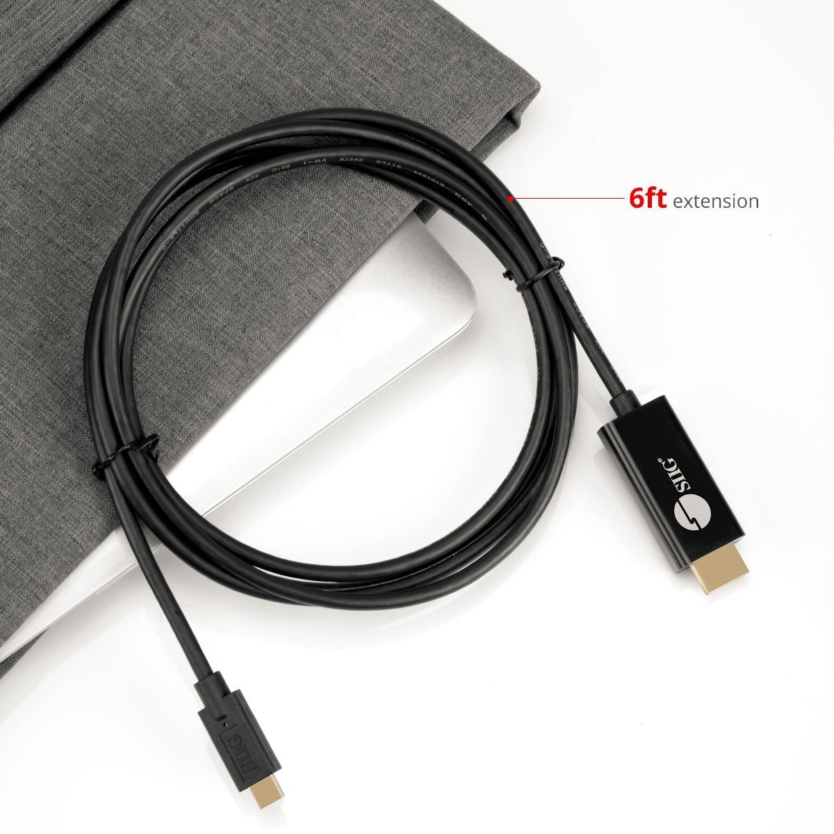 SIIG CB-TC0J11-S1 USB-C to 4K60Hz HDR HDMI 2.0 Active Cable - 2M - Thunderbolt 3