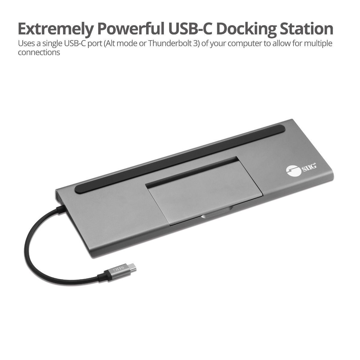 SIIG JU-DK0E11-S1 Aluminum USB-C MST Video Docking Station with 100W PD