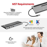 SIIG JU-DK0E11-S1 Aluminum USB-C MST Video Docking Station with 100W PD