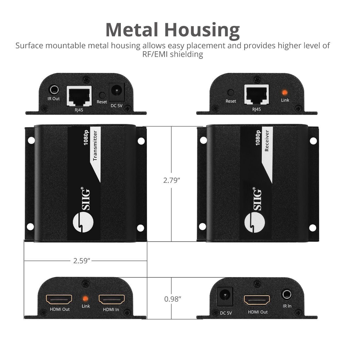 SIIG CE-H26011-S1 Full HD HDMI Extender over Cat5e/6 with IR