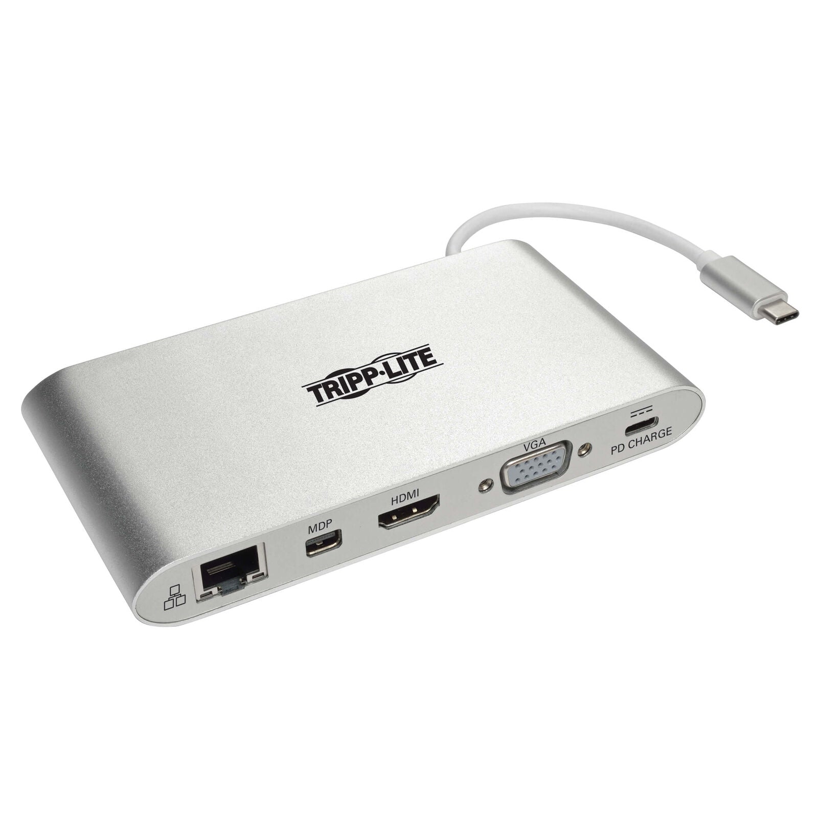 Tripp Lite U442-DOCK1 USB-C Dock Charge Station USB-A HDMI VGA DP MDP Giga LAN