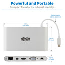 Tripp Lite U442-DOCK1 USB-C Dock Charge Station USB-A HDMI VGA DP MDP Giga LAN