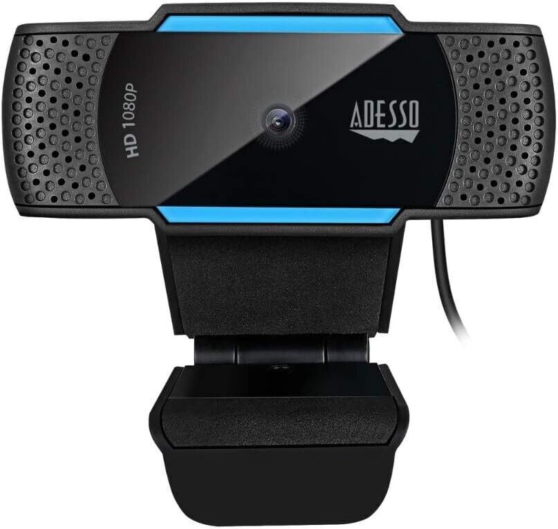 Adesso CYBERTRACK H5 1080P Webcam 2.1 Megapixel - 30 fps - USB 2.0 - Auto Focus