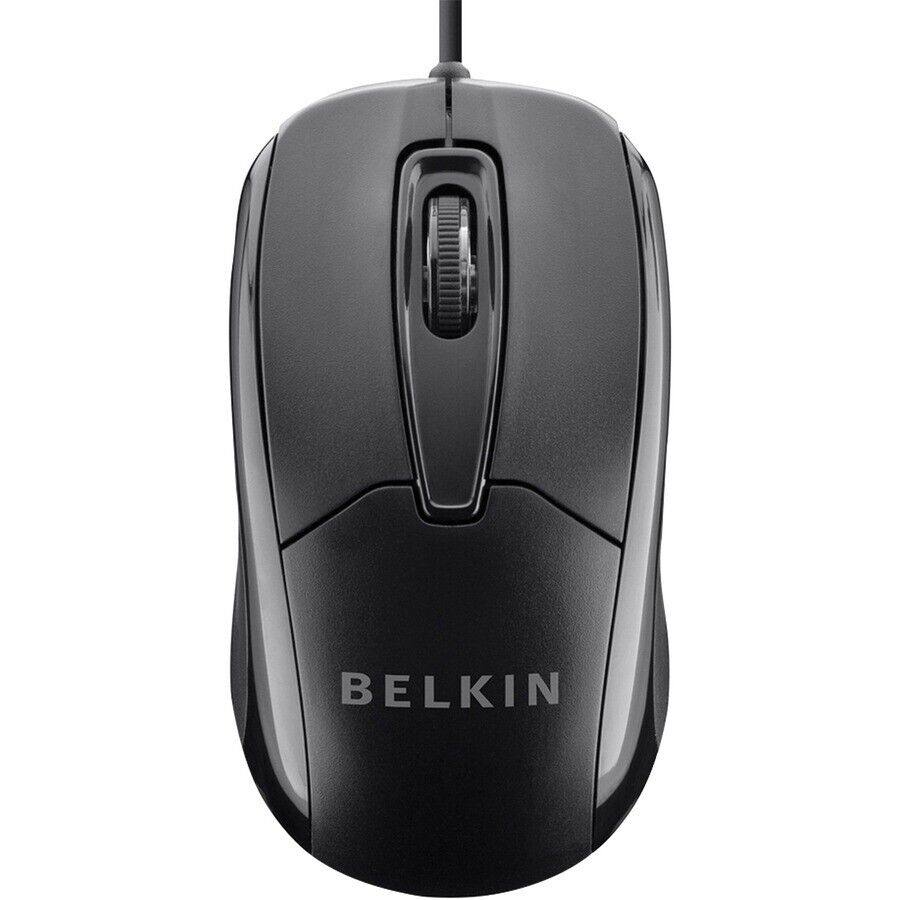 Belkin F5M010QBLK Mouse Optical - Cable - 1 Pack - USB - 800 dpi - Scroll Wheel