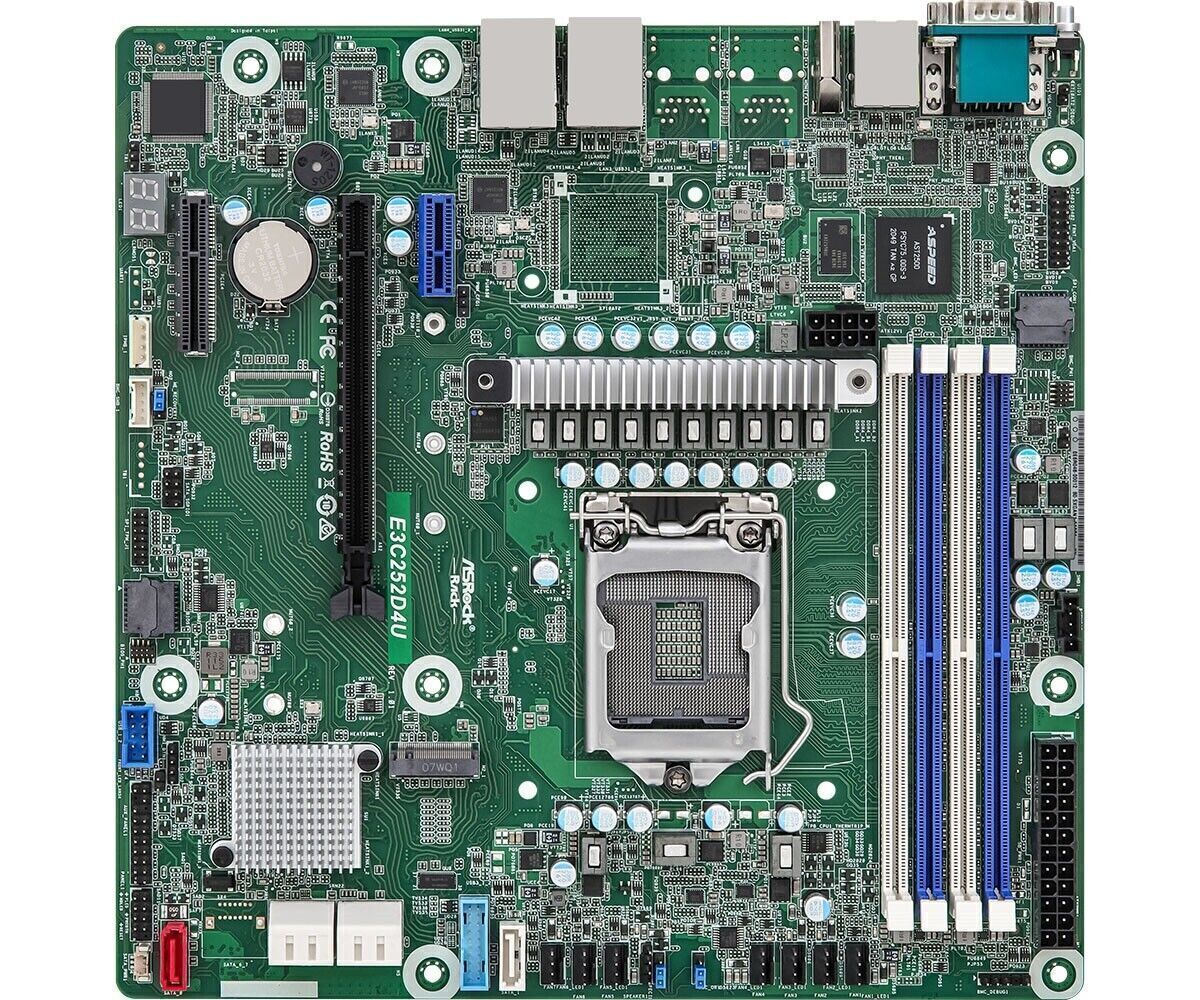 ASRock E3C252D4U Motherboard C252 S1200 Single Socket H5 Xeon 32GB Micro-ATX