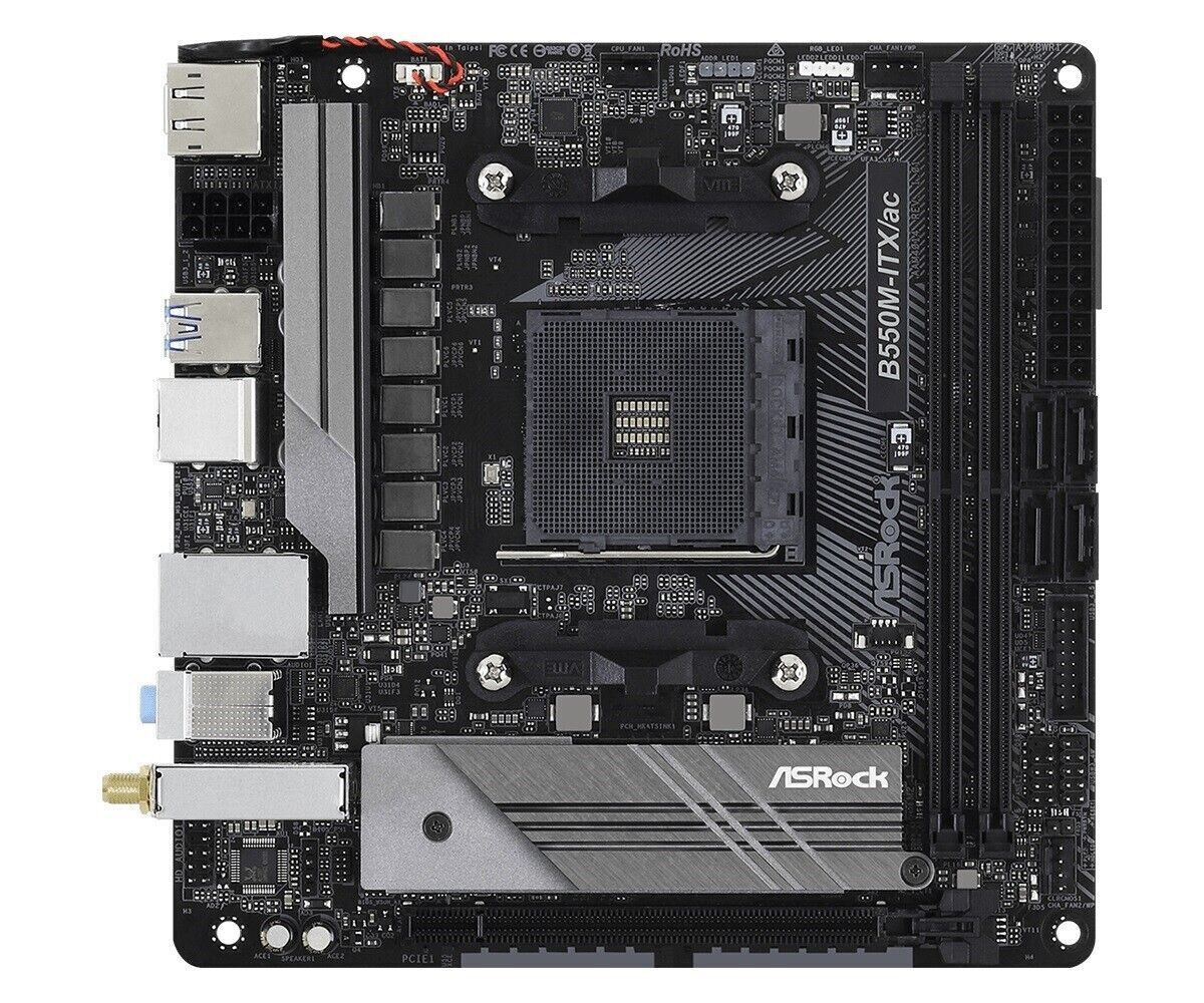 ASRock B550M-ITX/AC Motherboard AMD AM4 Ryzen B550 Max64GB DDR4 Mini-ITX