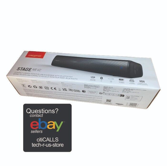 Creative 51MF8395AA000 Speaker STAGE AIR V2 Compact Undermonitor Soundbar