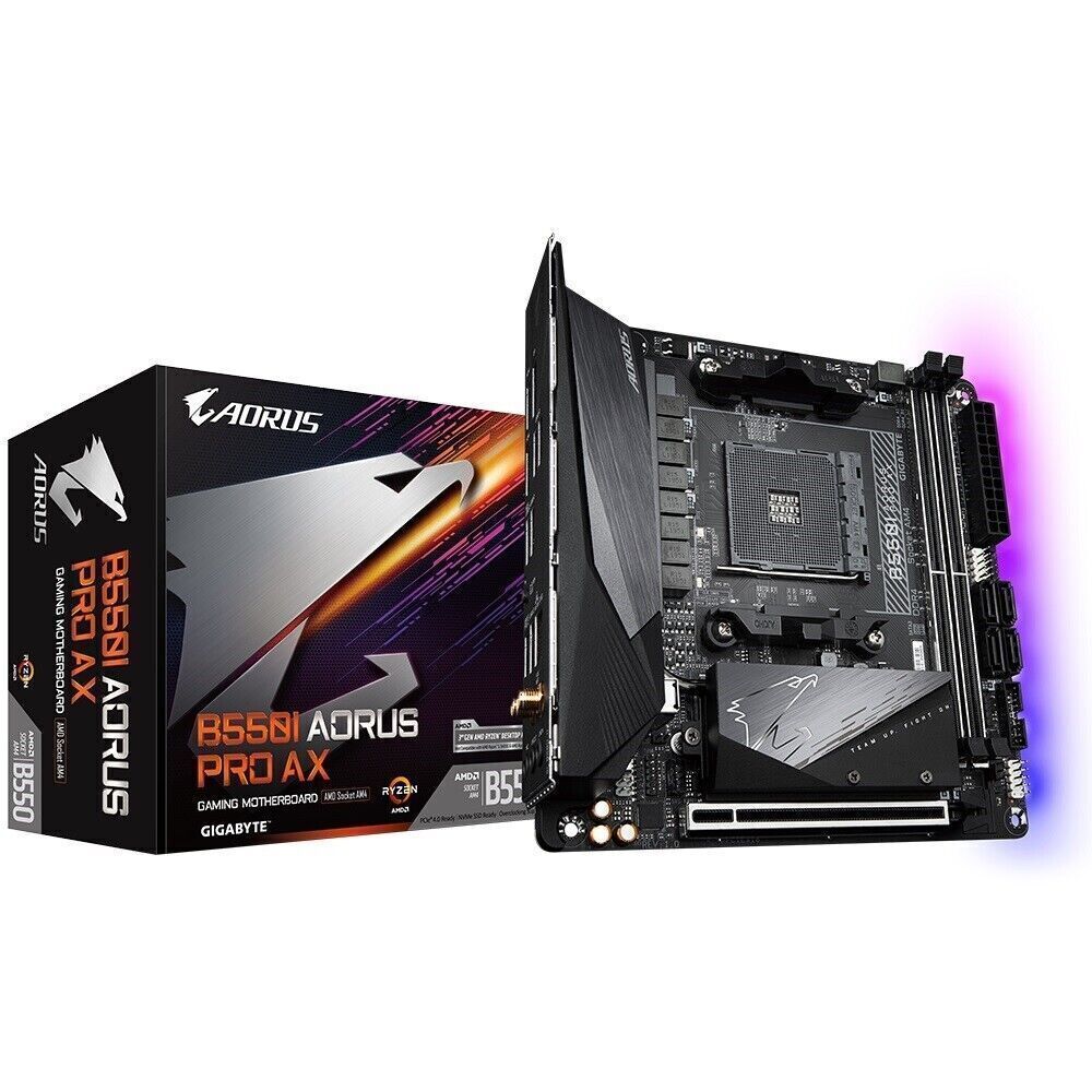 Gigabyte B550I AORUS PRO AX Motherboard AMD AM4 Ryzen B550 Max64GB DDR4 Mini-ITX