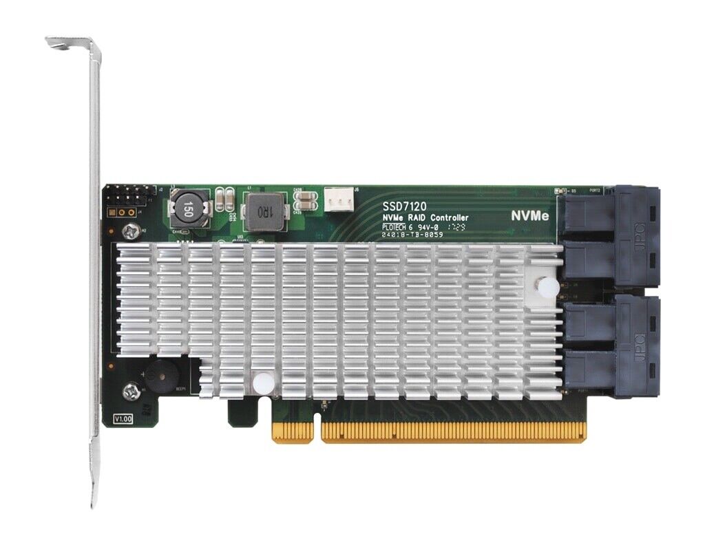 HighPoint SSD7120 4x Dedicated 32Gbps U.2 to PCIE 3.0 x16 RAID Controller