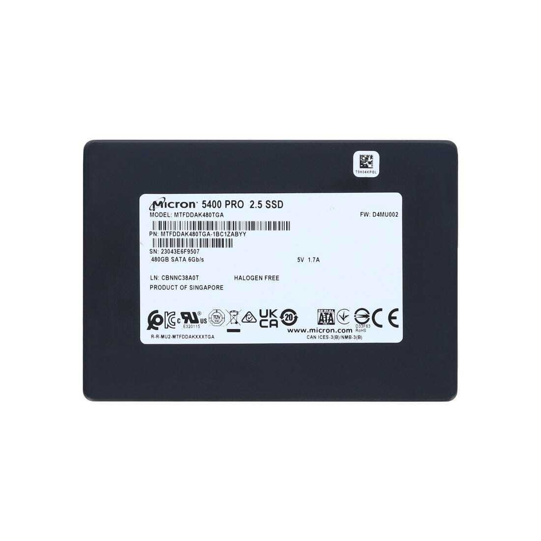 Micron MTFDDAK480TGA-1BC1ZABYYR SSD 480GB 5400 Pro 2.5(7mm) Non-SED Retail