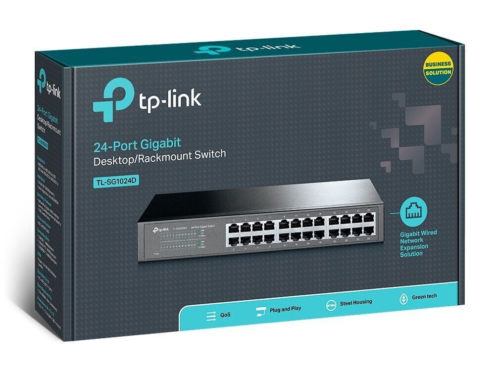 TP-Link TL-SG1024D 24 Port Gigabit 100/1000 Desktop Network Switch Green Tech