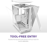 NZXT CC-H61FW-R1 Computer Case H6 FLOW RGB Mid-Tower Tempered Glass White Retail