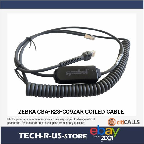 Zebra CBA-R28-C09ZAR 9FT Verifone Symbol RS232 Serial Coiled RJ45 FREE SHIPPING