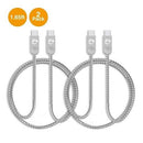 SIIG CB-US0P11-S1 1.65ft Zinc Alloy USB-C to USB-C Charging Sync Braided Cable