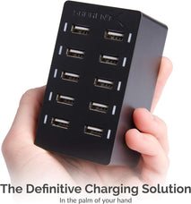 Sabrent AX-TPCS60W 10Port USB Rapid Charger 60W 12A 120-230V 5V DC/12A Black