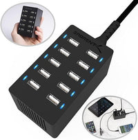 Sabrent AX-TPCS60W 10Port USB Rapid Charger 60W 12A 120-230V 5V DC/12A Black