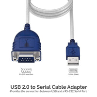 Sabrent CB-DB9P 12" USB 2.0 to Serial DB9 Male (9 Pin) RS232 Cable Adapter