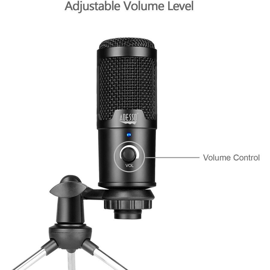 Adesso XTREAM M4 Cardioid Condenser USB Micrphone w Tripod Stand for Streaming