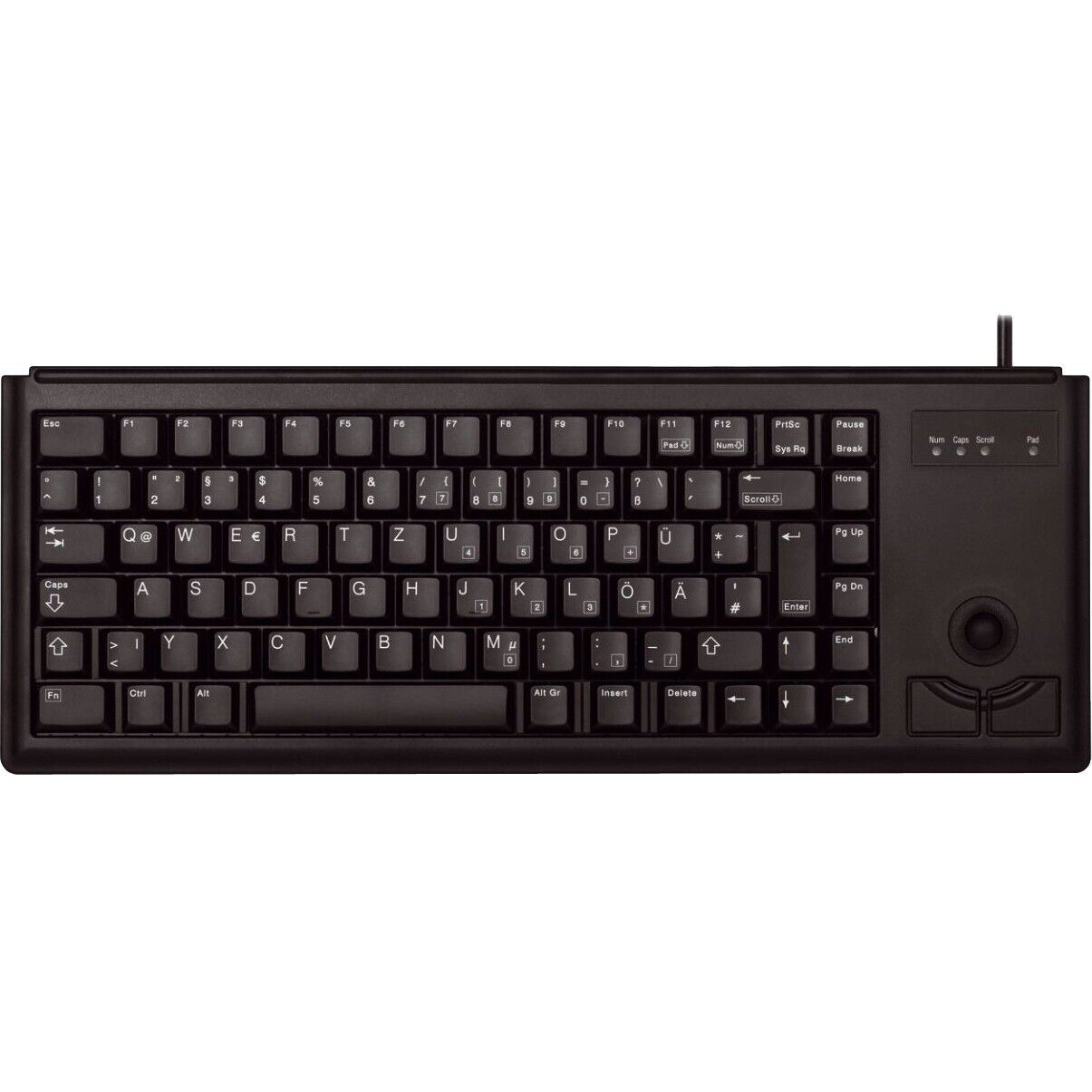 Cherry G84-4420LUBEU-2 G84-4220 Compact Black Wired USB Keyboard w Trackball