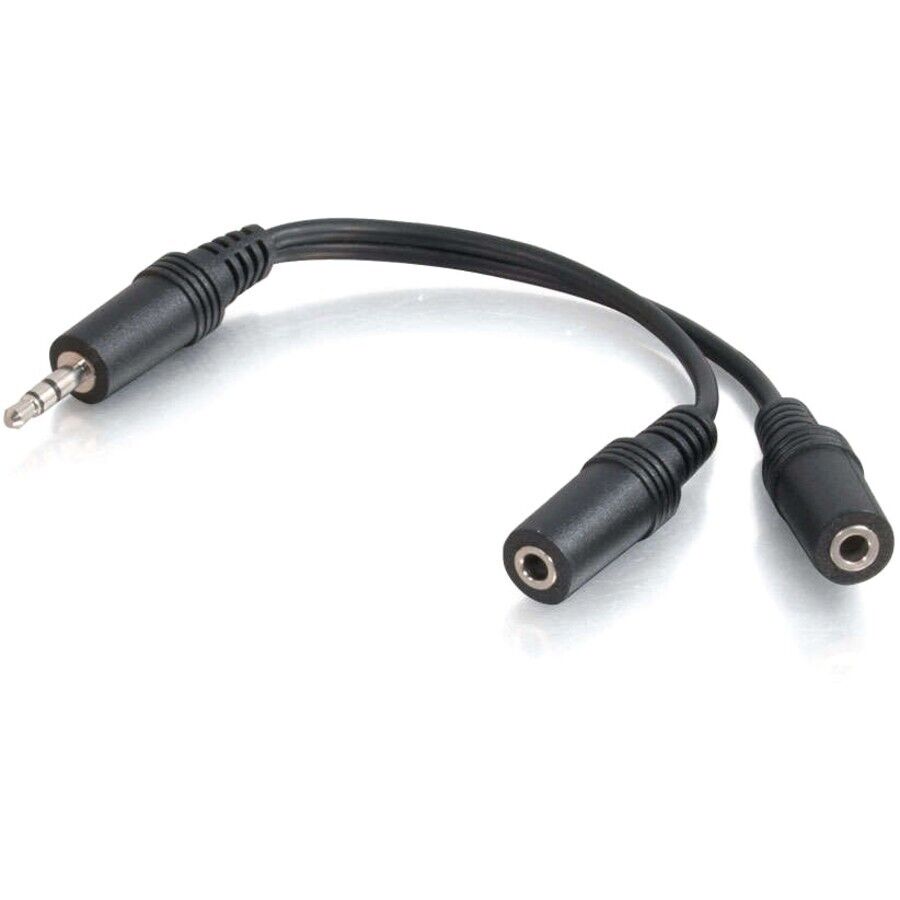 C2G 40426 6IN (6") 3.5mm Y-Cable Audio Splitter, 1 Male to 2 Female Connectors