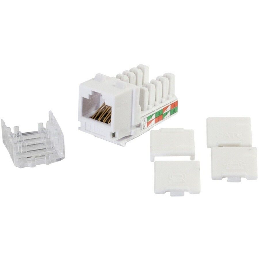 C2G 29311 CAT6 RJ45 Ethernet UTP Keystone T568A T568B Jack WHITE Easy Assemble