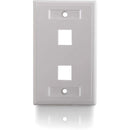 C2G 03411 2 Slot Port Keystone Wall Face Plate WHITE Single Gang Flush Mount