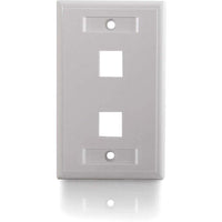 C2G 03411 2 Slot Port Keystone Wall Face Plate WHITE Single Gang Flush Mount